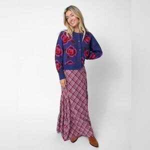 NWT Natural Life Dolly Maxi Skirt, Size Medium, Berry/Purple/Red